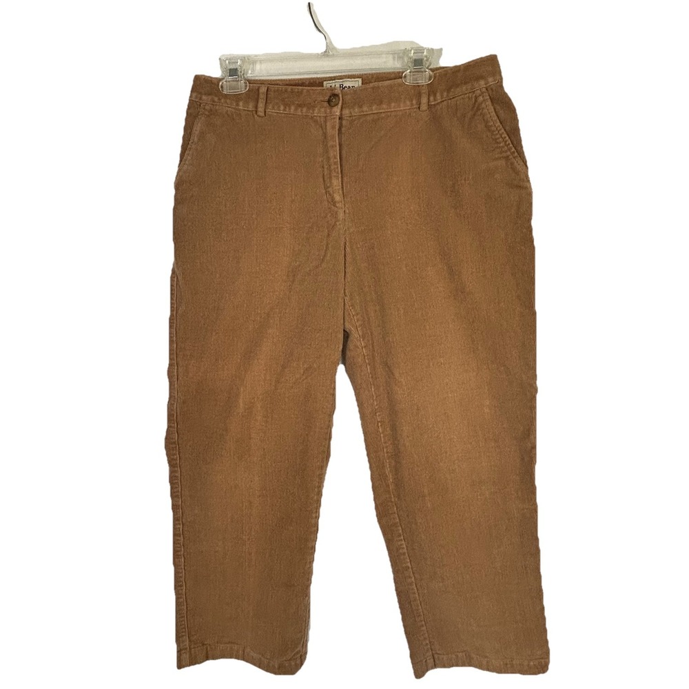LL Bean Women's Corduroy Pants Favorite Fit Straight Leg  Camel Size 12P Preppy